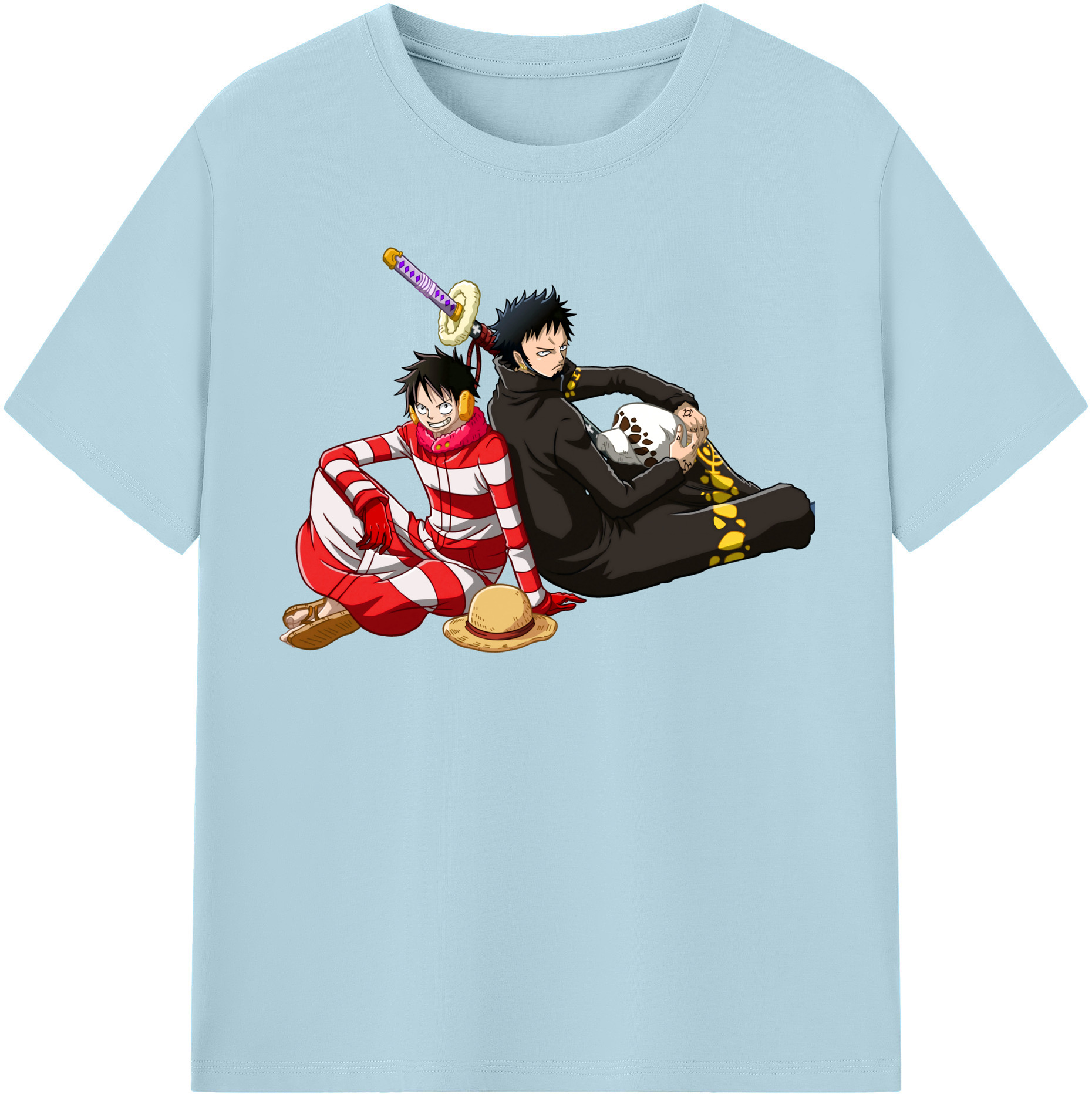 ワンピース モンキー・D・ルフィ ONE PIECE Monkey D. Luffy 綿100％半袖Tシャツ（フロントプリント）